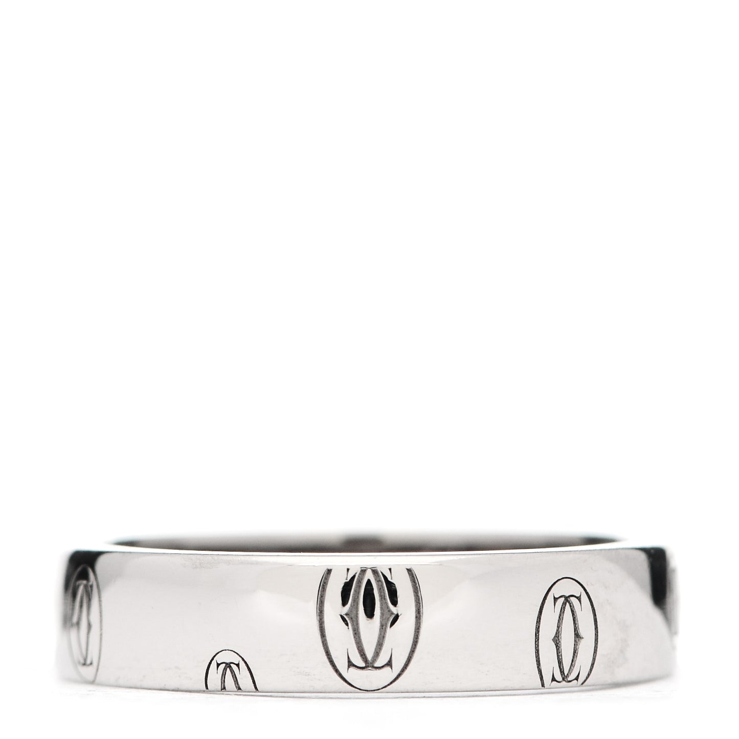 18K White Gold 4mm Happy Birthday Band Ring 49 4.75