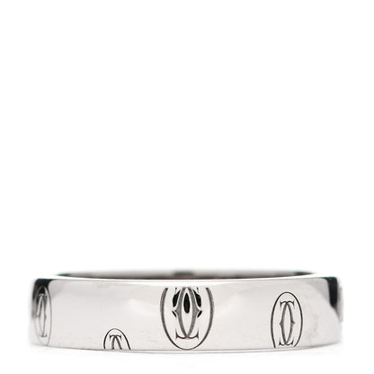 Cartier 18K White Gold 4mm Happy Birthday Band Ring 49 4.75 1 of 5