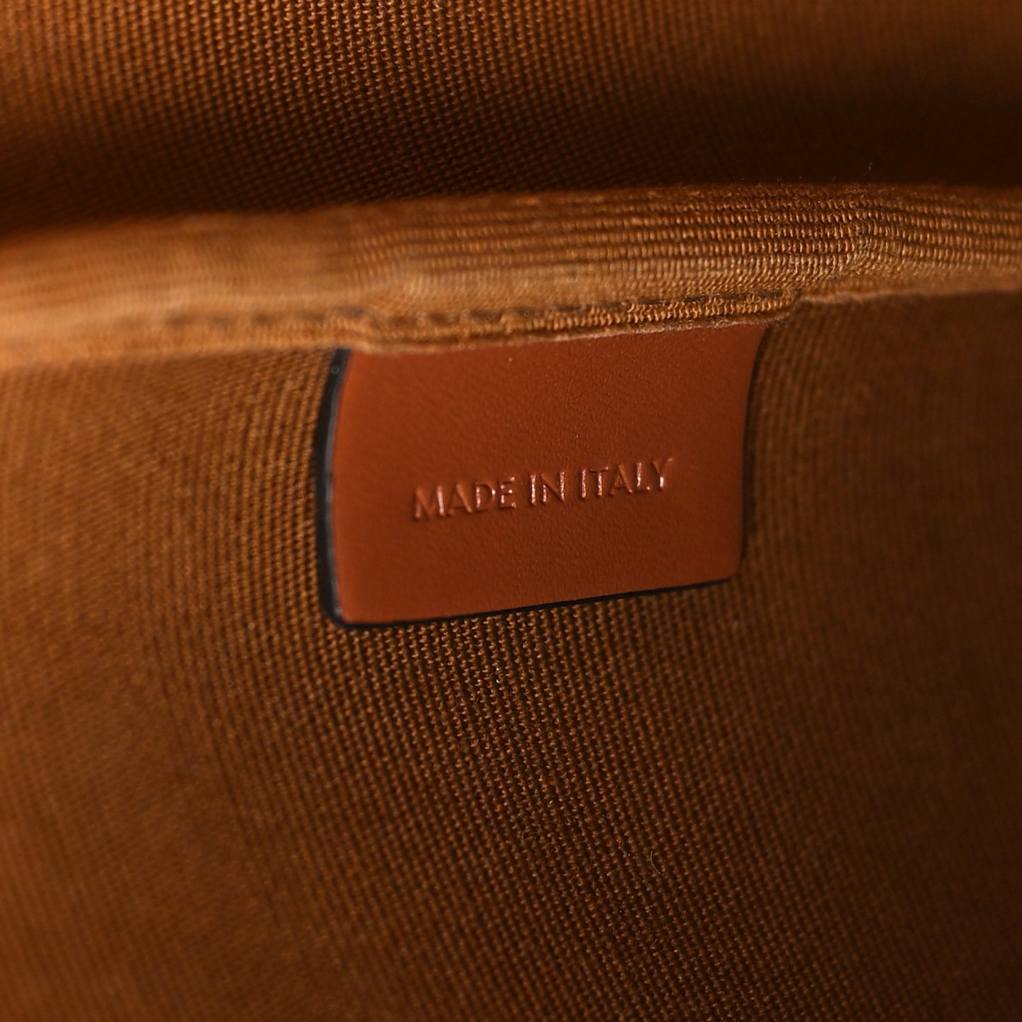 Triomphe Canvas Calfskin Medium Bucket Bag Tan