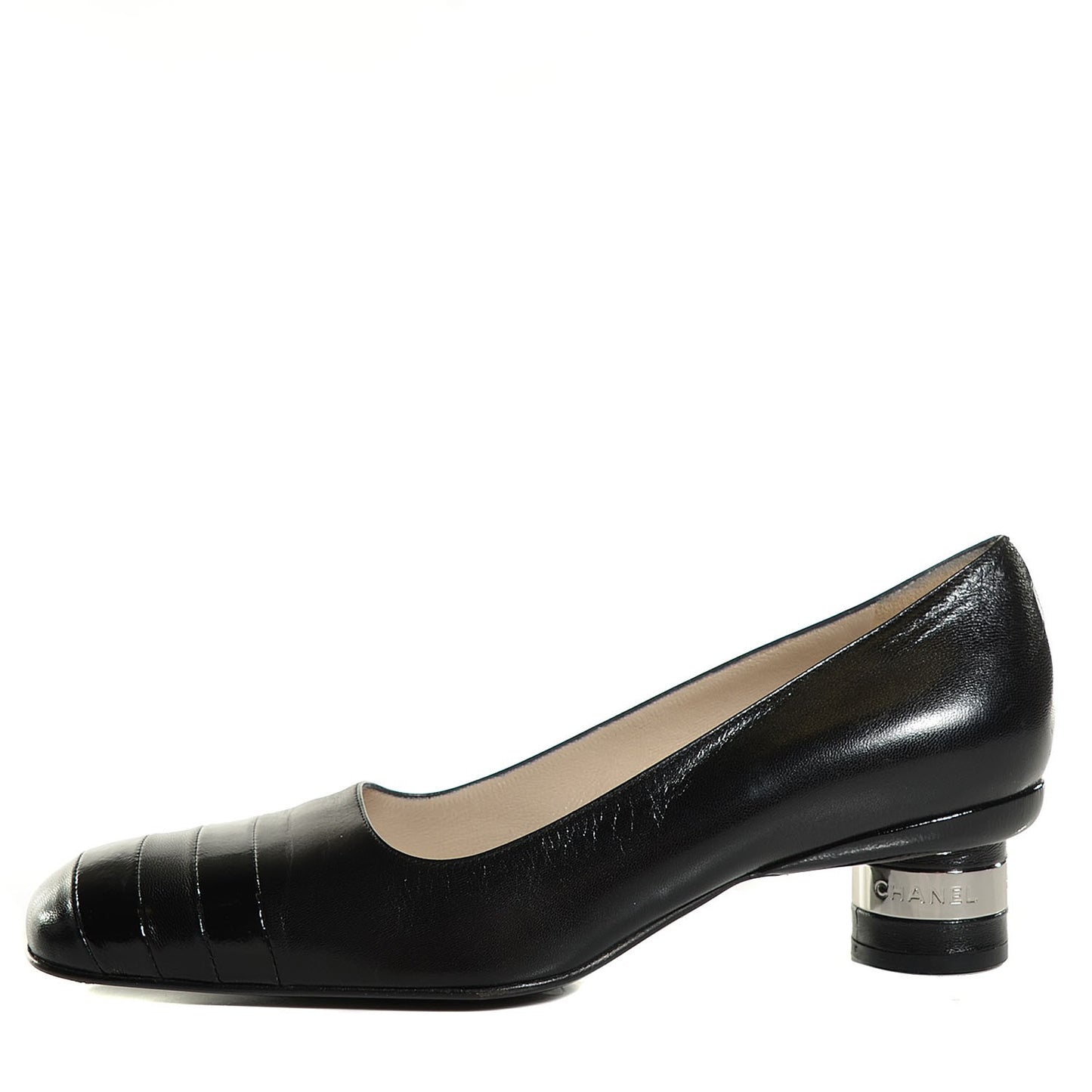 Lambskin Square Toe Pumps 37.5 Black