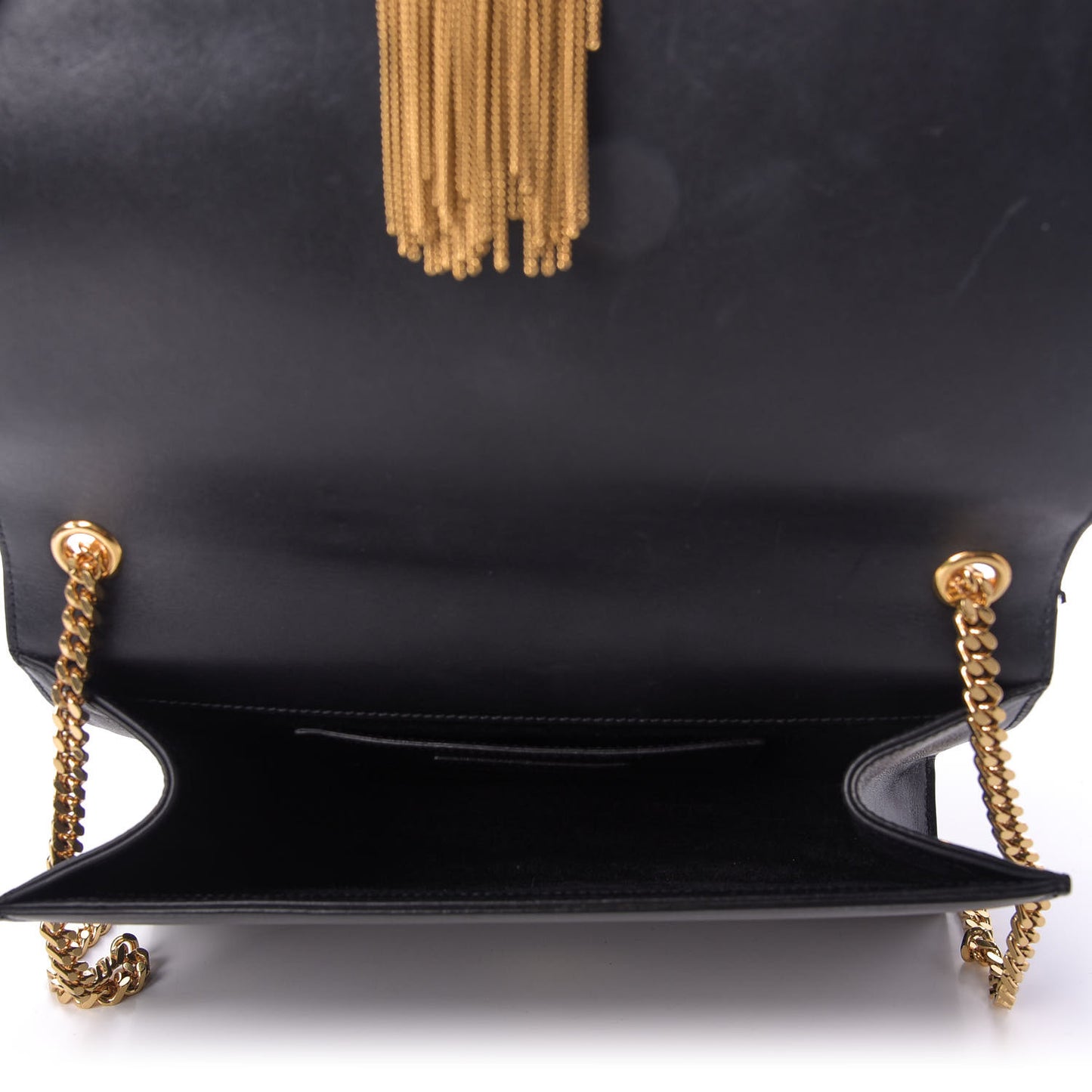Smooth Calfskin Medium Classic Monogram Kate Tassel Satchel Black