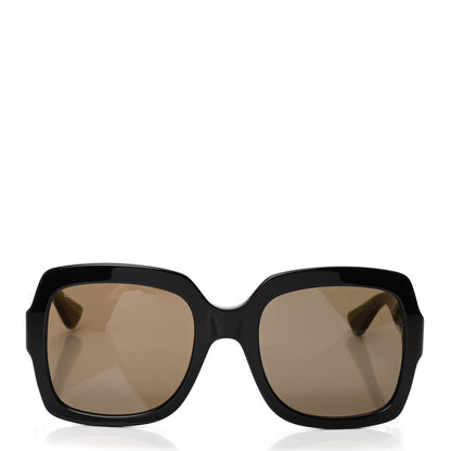 Gucci Acetate Oversize Square Web GG 0036S Sunglasses Black Green 2 of 5