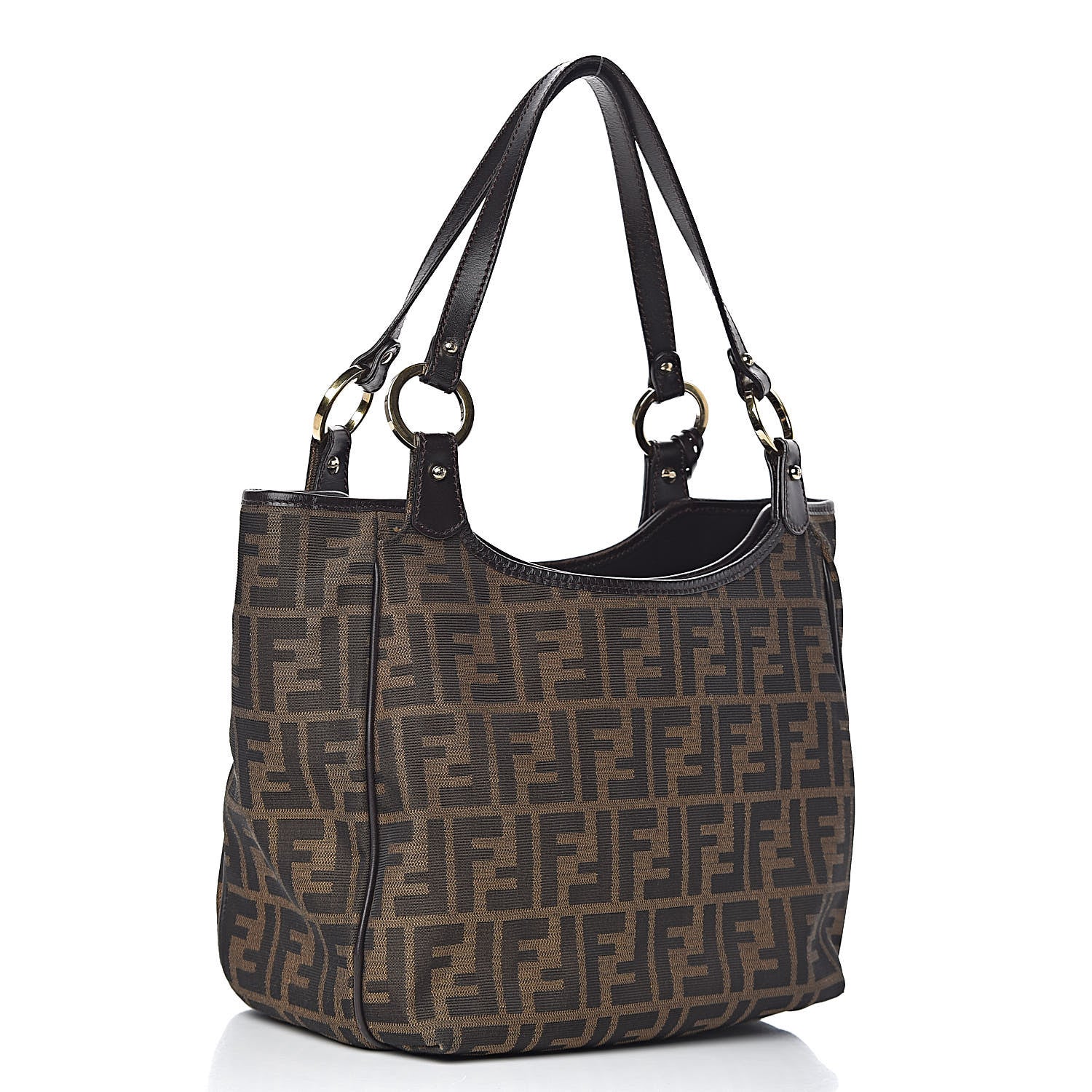 Fendi Zucca Small Chef Shopping Tote Tobacco Moro 3 of 14