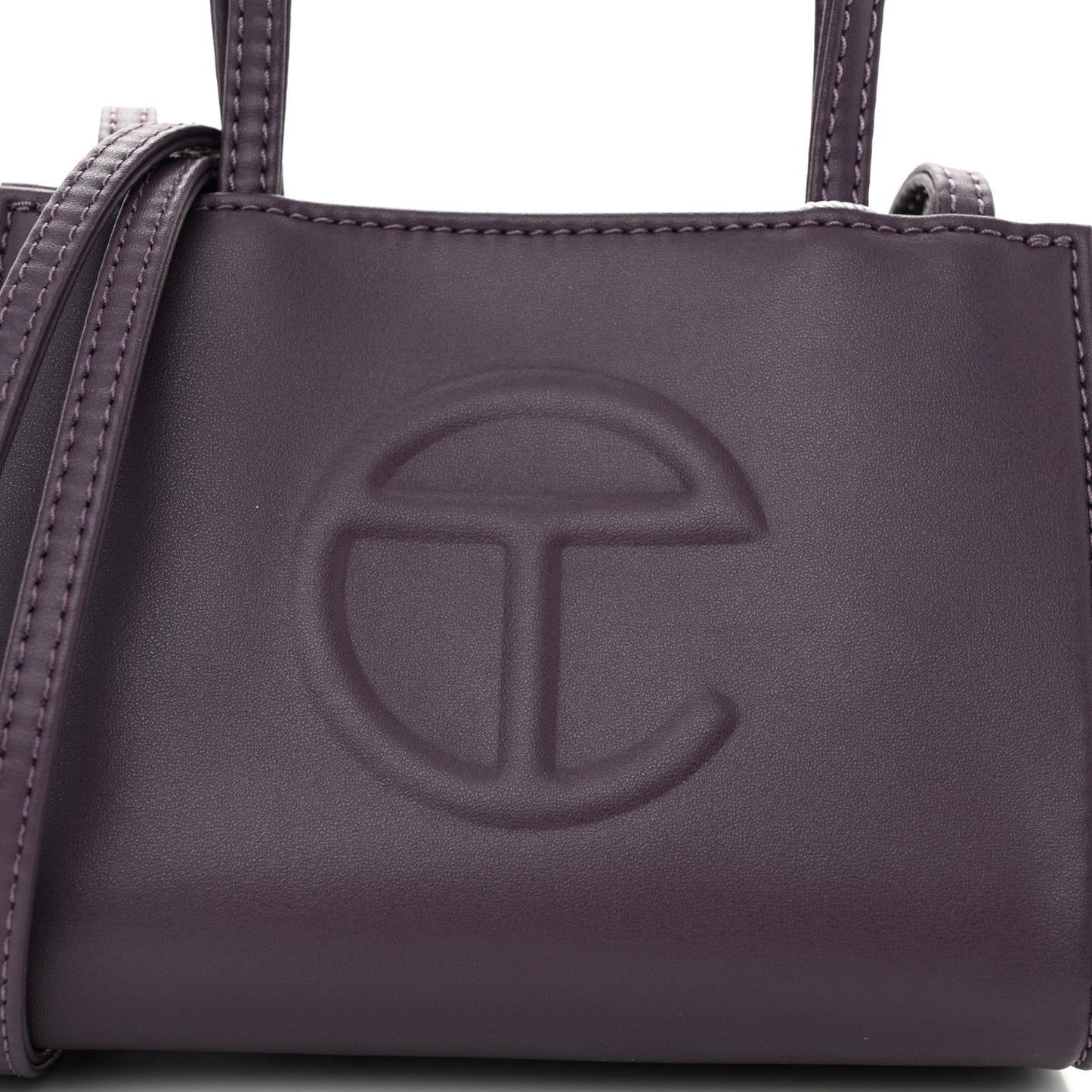 Vegan Leather Small Shopping Bag Eggplant