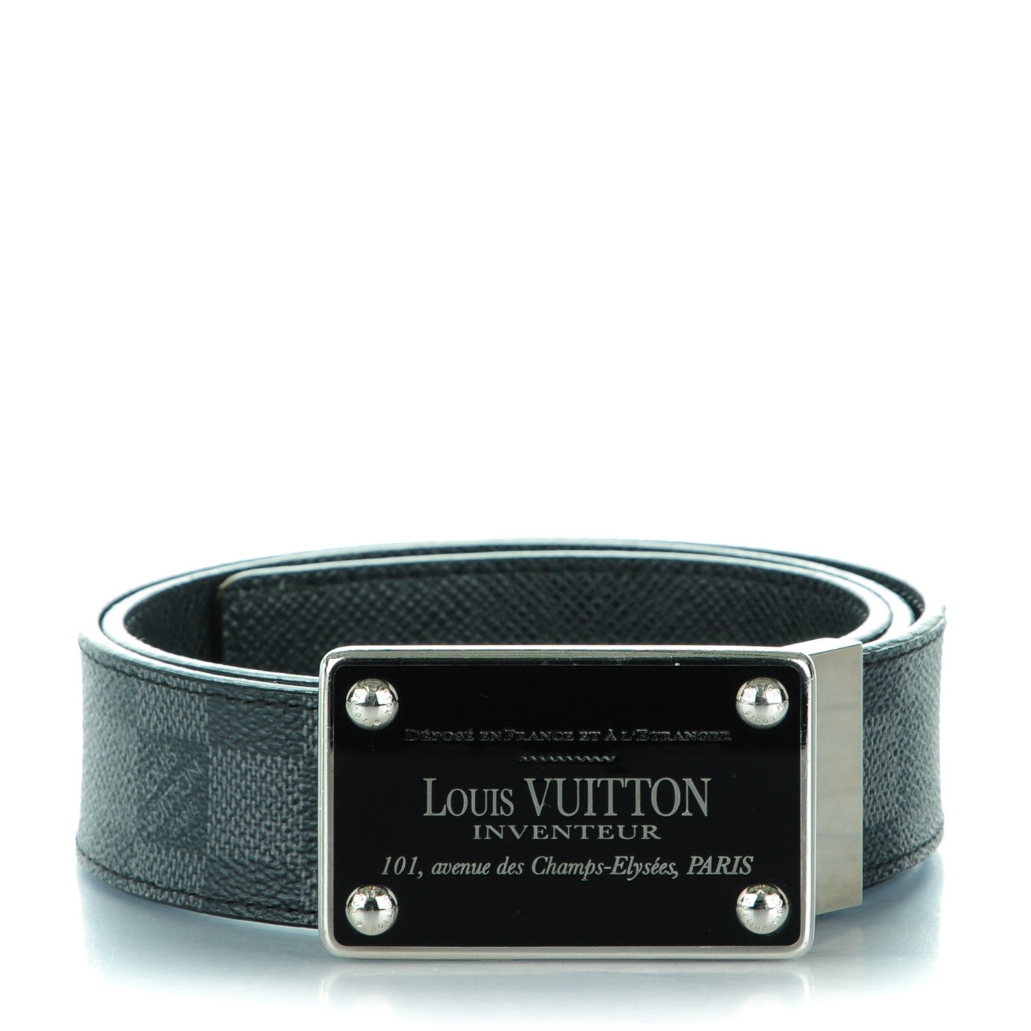 Louis Vuitton Damier Graphite 35mm LV Inventeur Reversible Belt 90 36 1 of 8