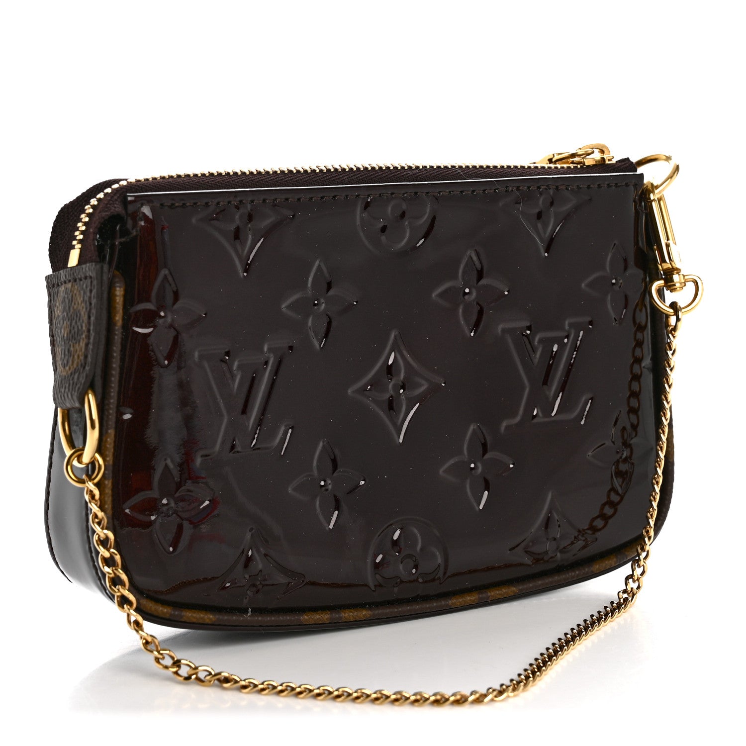 Louis Vuitton Vernis Monogram Mini Pochette Accessories Amarante 3 of 9