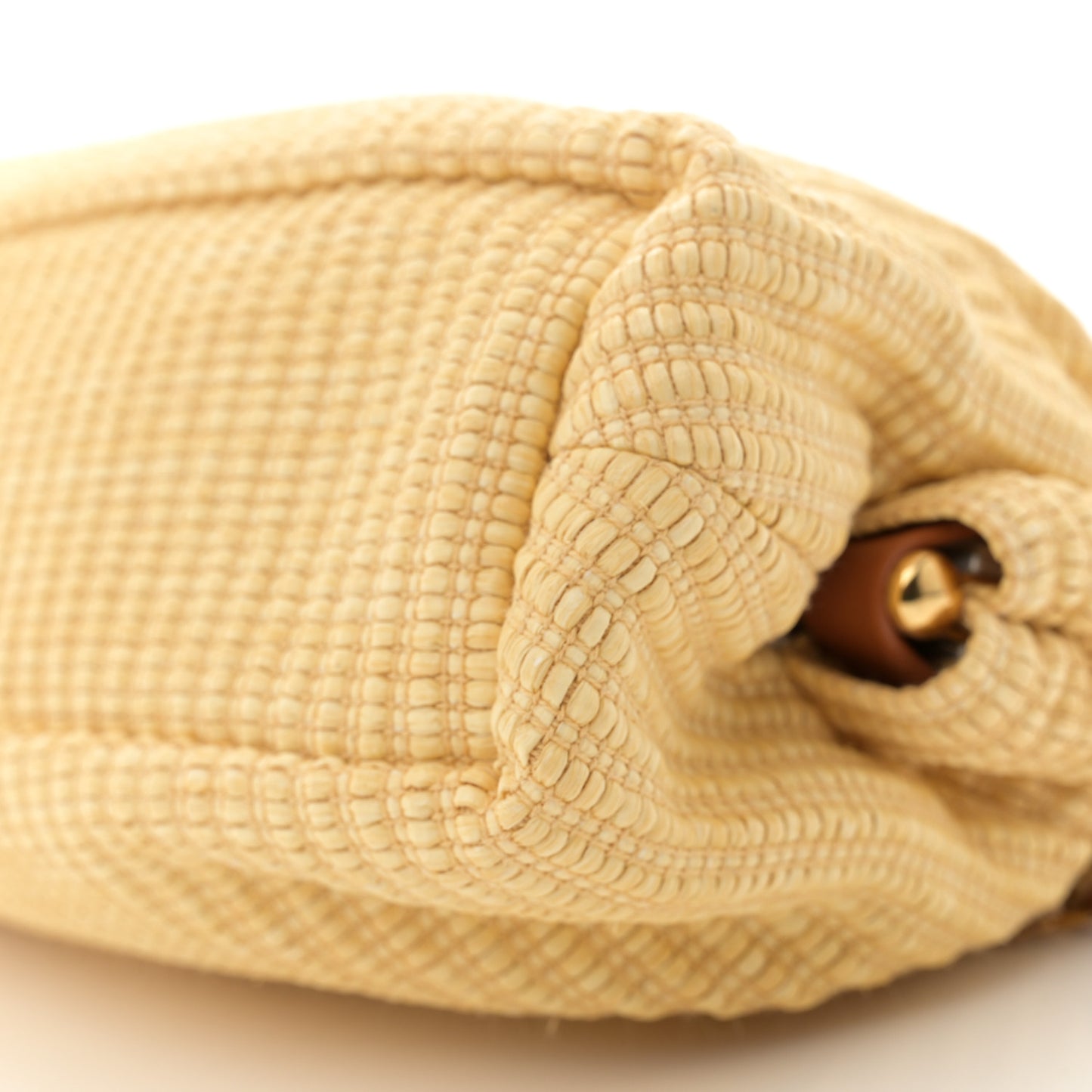 Woven Raffia Mini Cloud Chain Clutch Natural