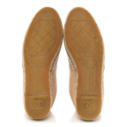 Chanel Lambskin CC Espadrilles 37 Beige Black 5 of 13