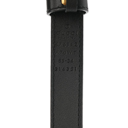 Gucci Calfskin Pearl Double G 20mm Belt 85 34 Black Cream 3 of 5
