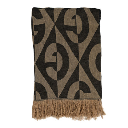 Gucci Linen Plaid GG Diamond Print Blanket Dark Brown 1 of 3