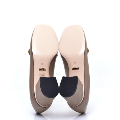 Gucci Malaga Kid Sylvie Web Chain Mid Heel Loafers 39 Mud 5 of 8