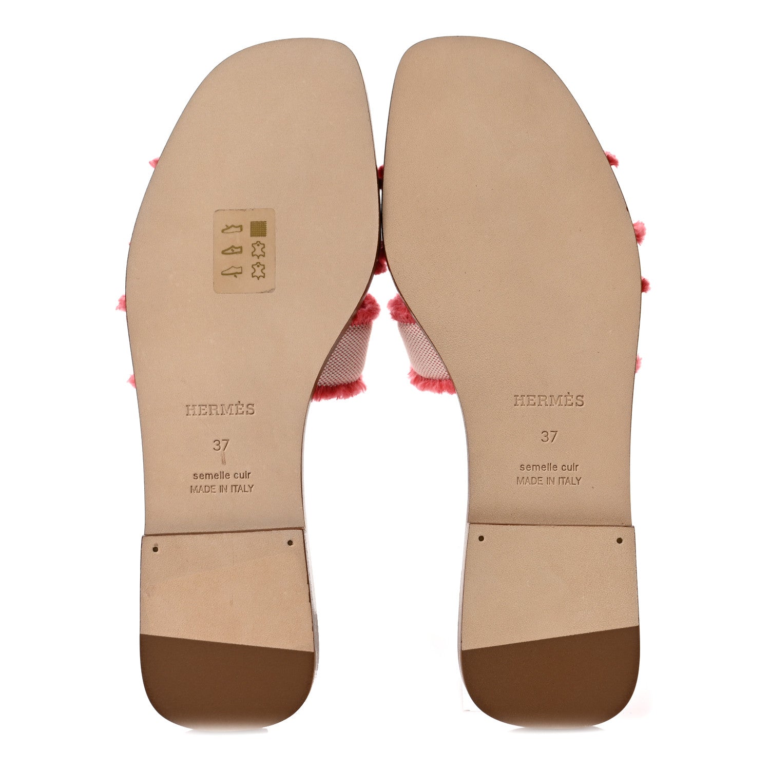 Hermes Calfskin Canvas Oran Sandals 37 5 of 8
