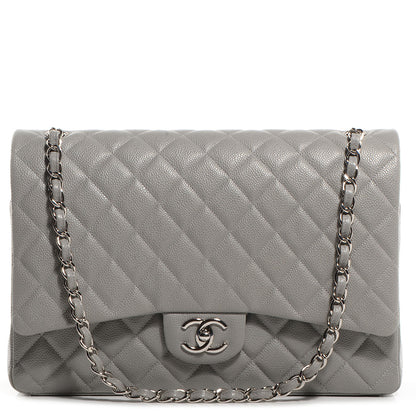Chanel Caviar Maxi Double Flap Light Grey 1 of 9