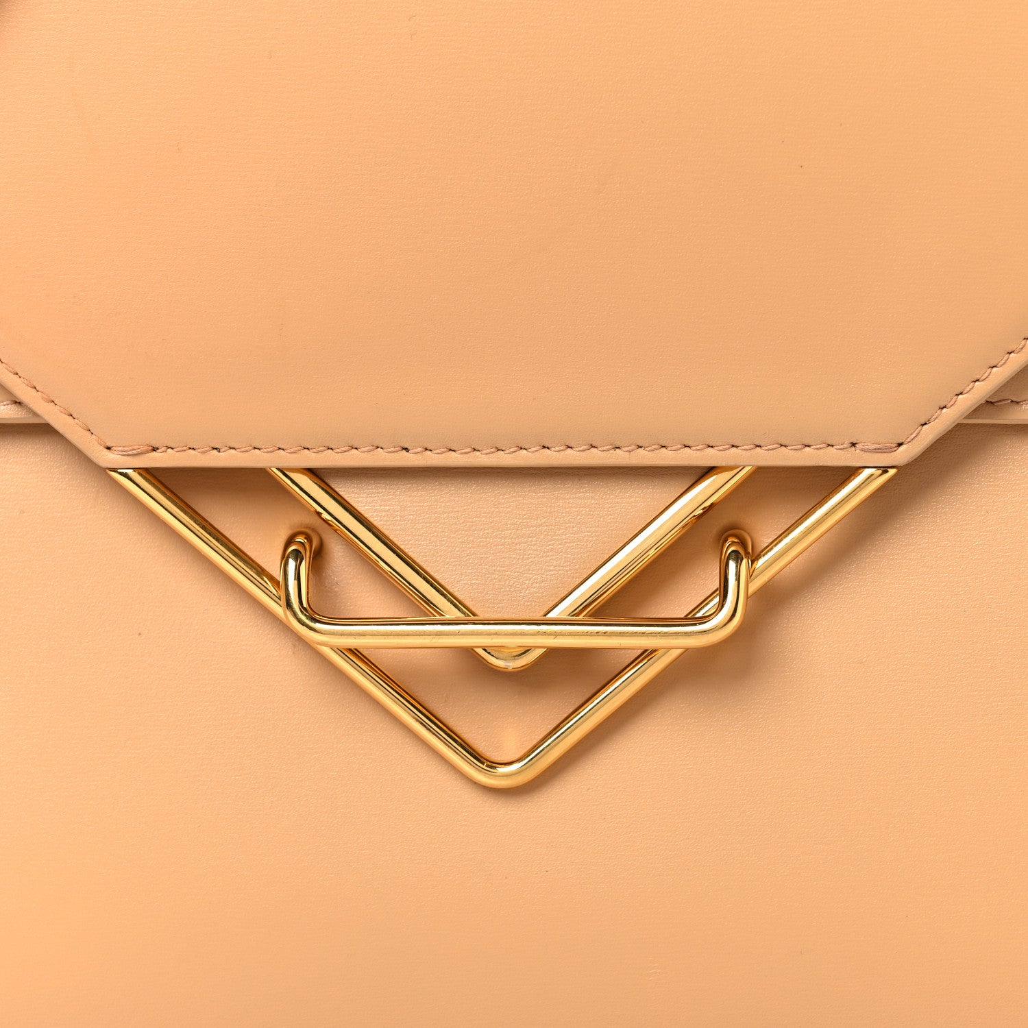 Bottega Veneta Box Calfskin Nappa Clip Bag Almond Gold 7 of 9