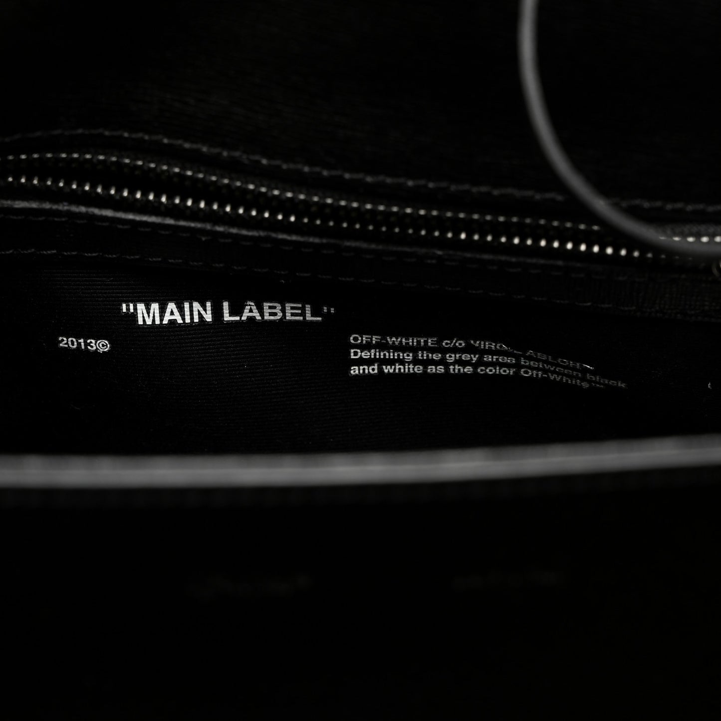 Saffiano Striped Diag Binder Clip Bag Black White