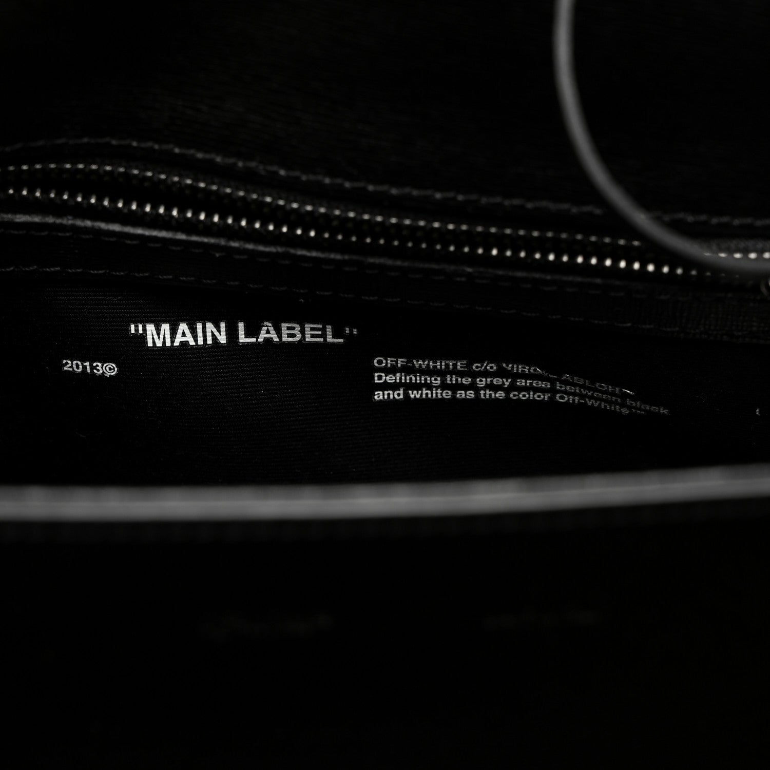 Off-White Saffiano Striped Diag Binder Clip Bag Black White 6 of 11