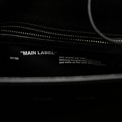 Off-White Saffiano Striped Diag Binder Clip Bag Black White 6 of 11