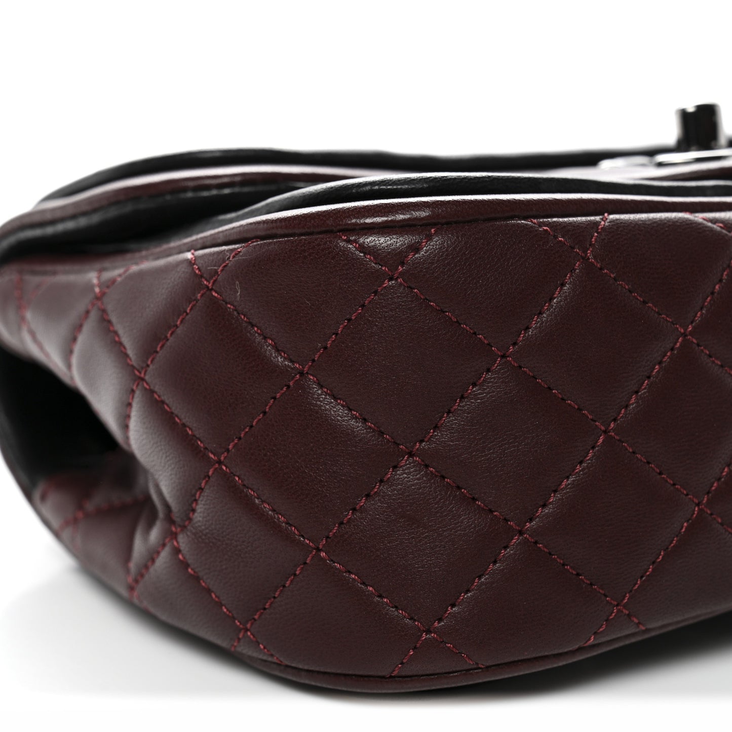 Lambskin Classic Twist Mini Rectangular Flap Black Burgundy
