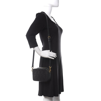 Fendi Vitello Century FF 1974 Embossed Mini Camera Case Black 2 of 9