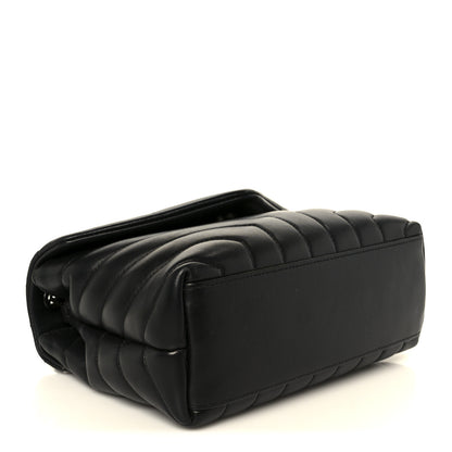 Saint Laurent Calfskin Y Quilted Monogram Monochrome Small Loulou Chain Satchel Black 4 of 11
