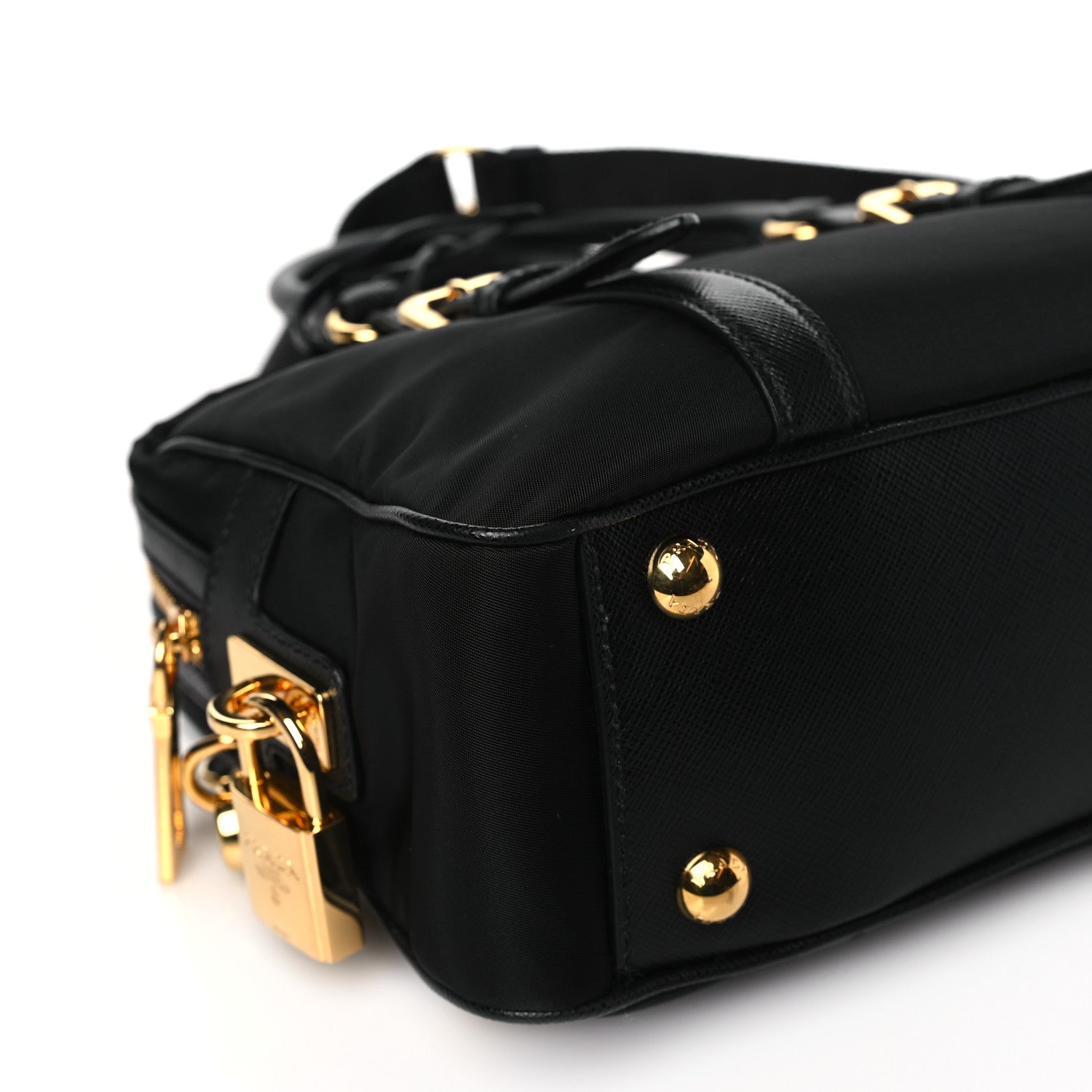 Prada Tessuto Nylon Saffiano Bauletto Black 9 of 10