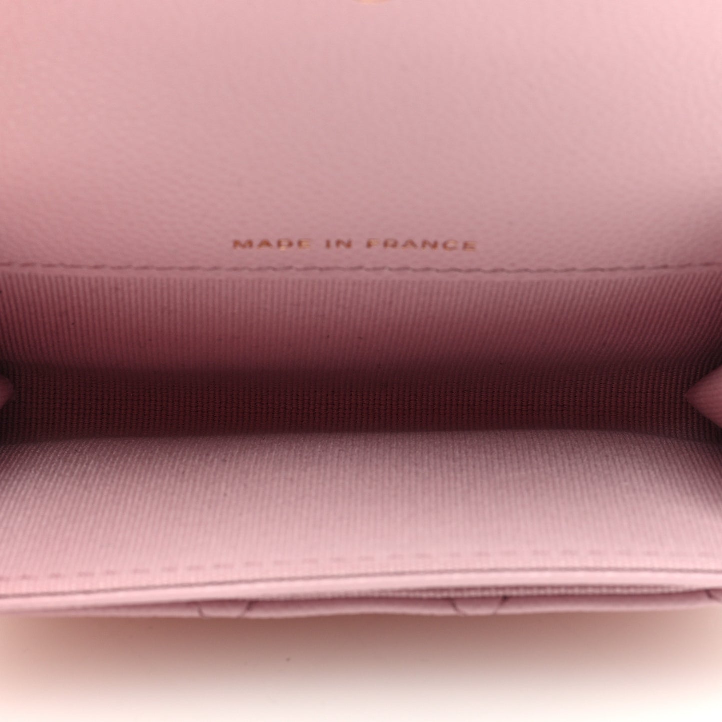 Caviar Quilted Flap Card Holder Wallet Light Pink