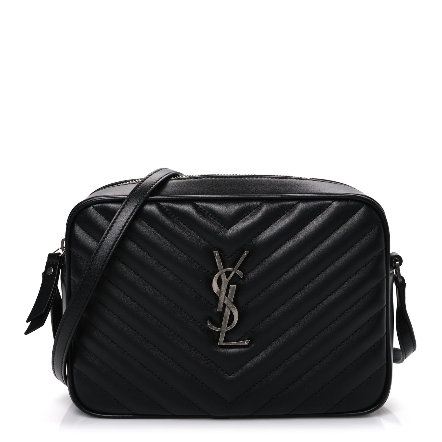 Calfskin Matelasse Monogram Lou Camera Bag Black