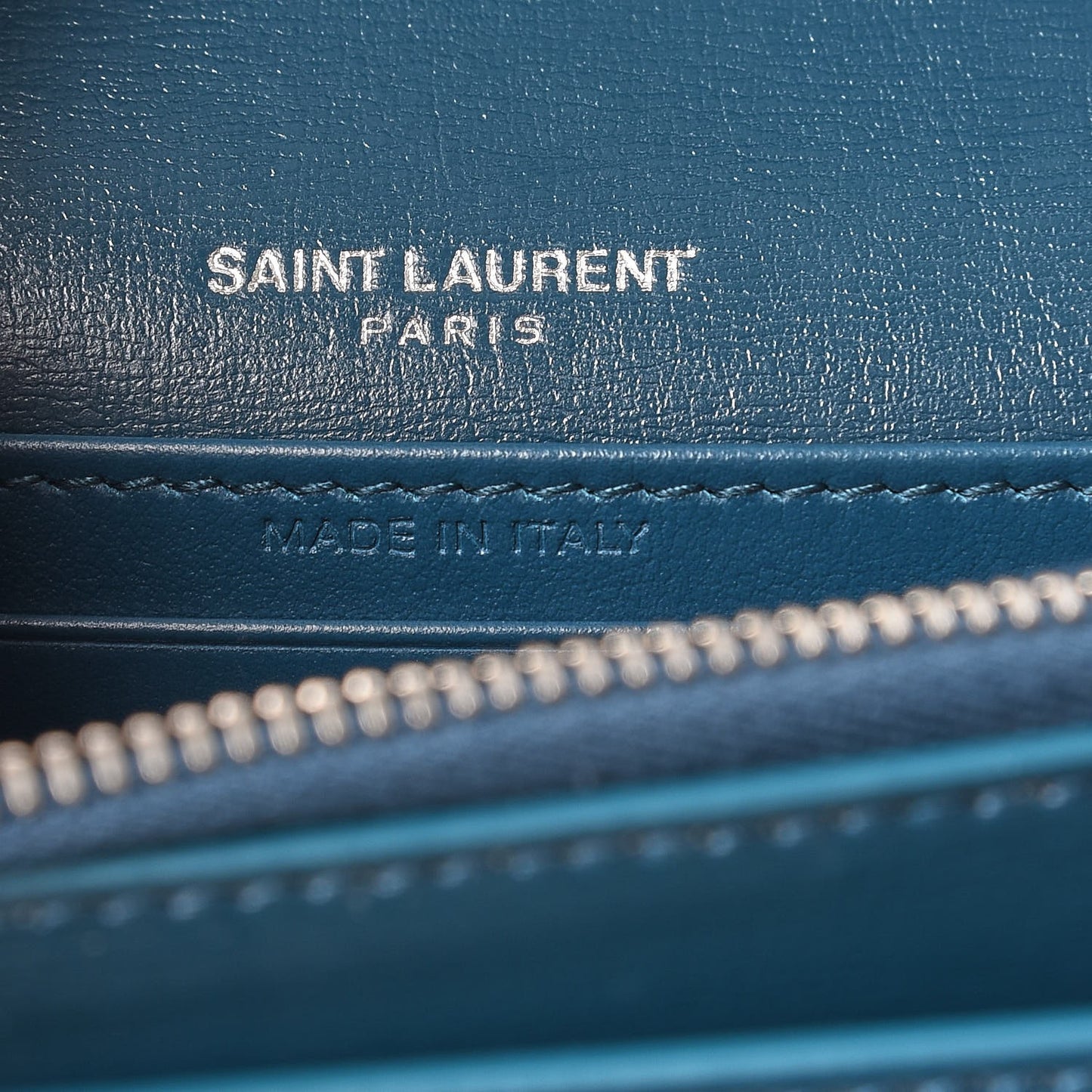 Calfskin Monogram Sunset Chain Wallet Peacock