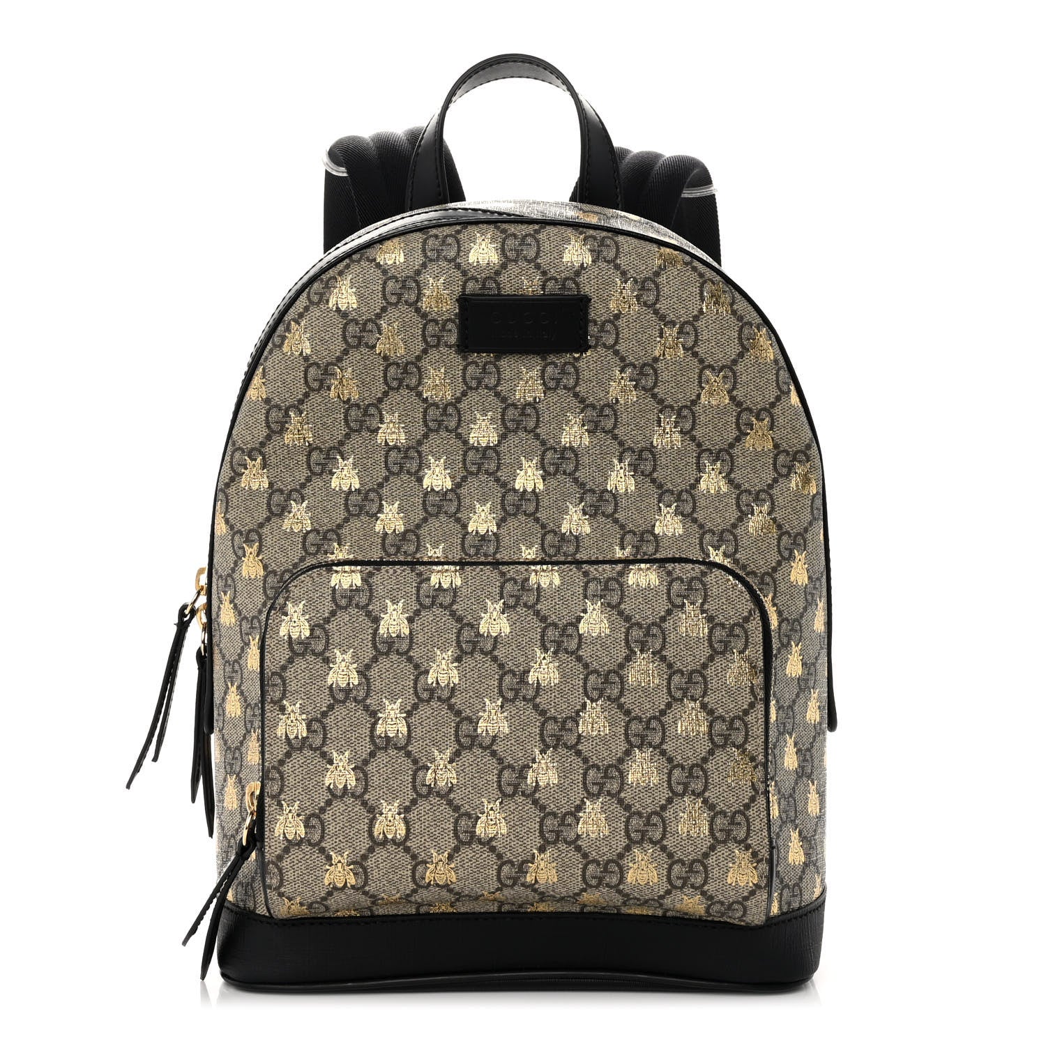 Gucci GG Supreme Monogram Bees Print Small Day Backpack Beige Oro Black 1 of 11