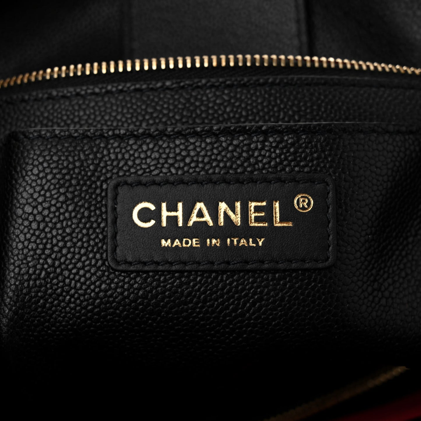Caviar Quilted Small Shopping Tote Black