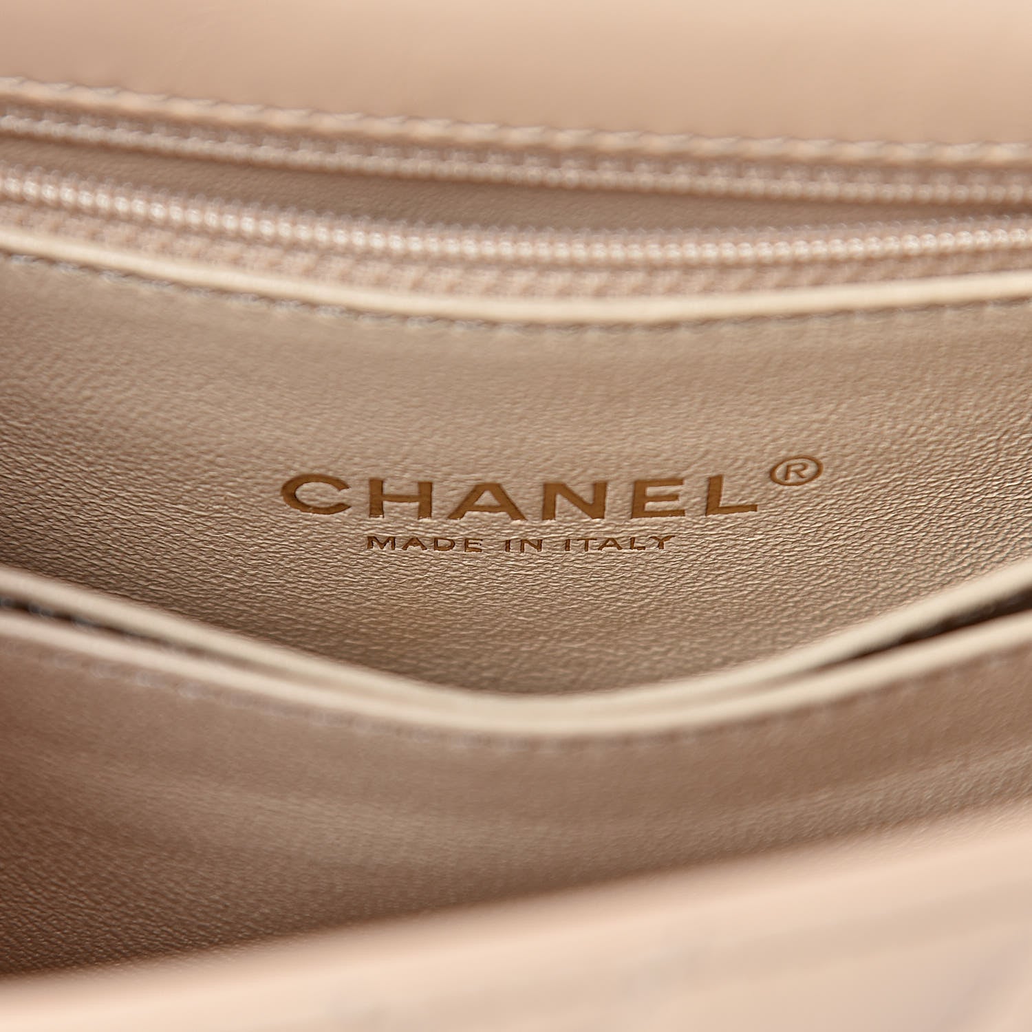Chanel Calfskin Lizard Chevron Quilted Mini Coco Handle Flap Beige 6 of 10