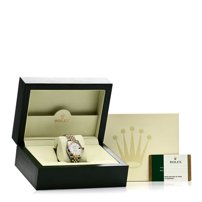 Rolex Stainless Steel 18K Yellow Gold Diamond Mother of Pearl 31mm Oyster Perpetual Datejust Watch 178273 5 of 5