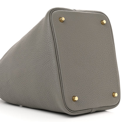 Hermes Taurillon Clemence Picotin Lock 22 MM Gris Meyer 9 of 12