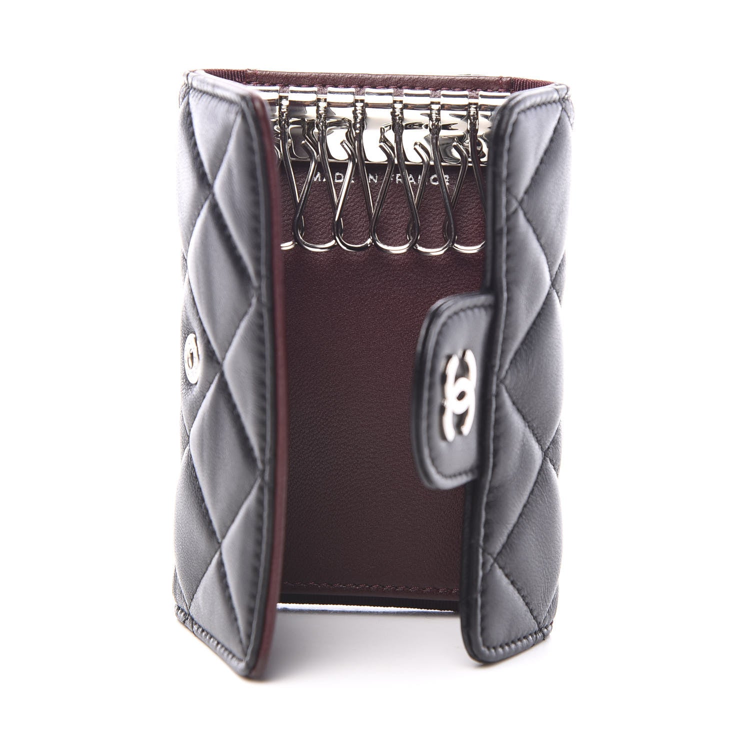 Chanel Lambskin Quilted 6 Key Holder Black 4 of 8