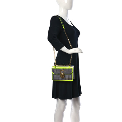 Christian Louboutin PVC Calfskin Small Elisa Shoulder Bag Neon Green Black 3 of 11