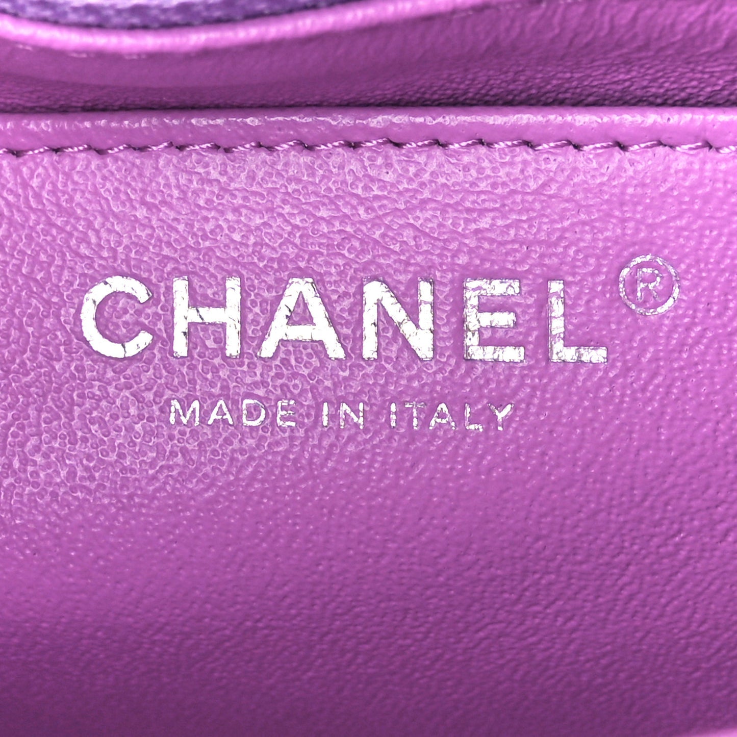 Lambskin Quilted Mini Rectangular Flap Purple