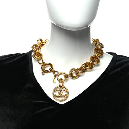 Chanel Metal Chain CC Choker Necklace Gold 2 of 5