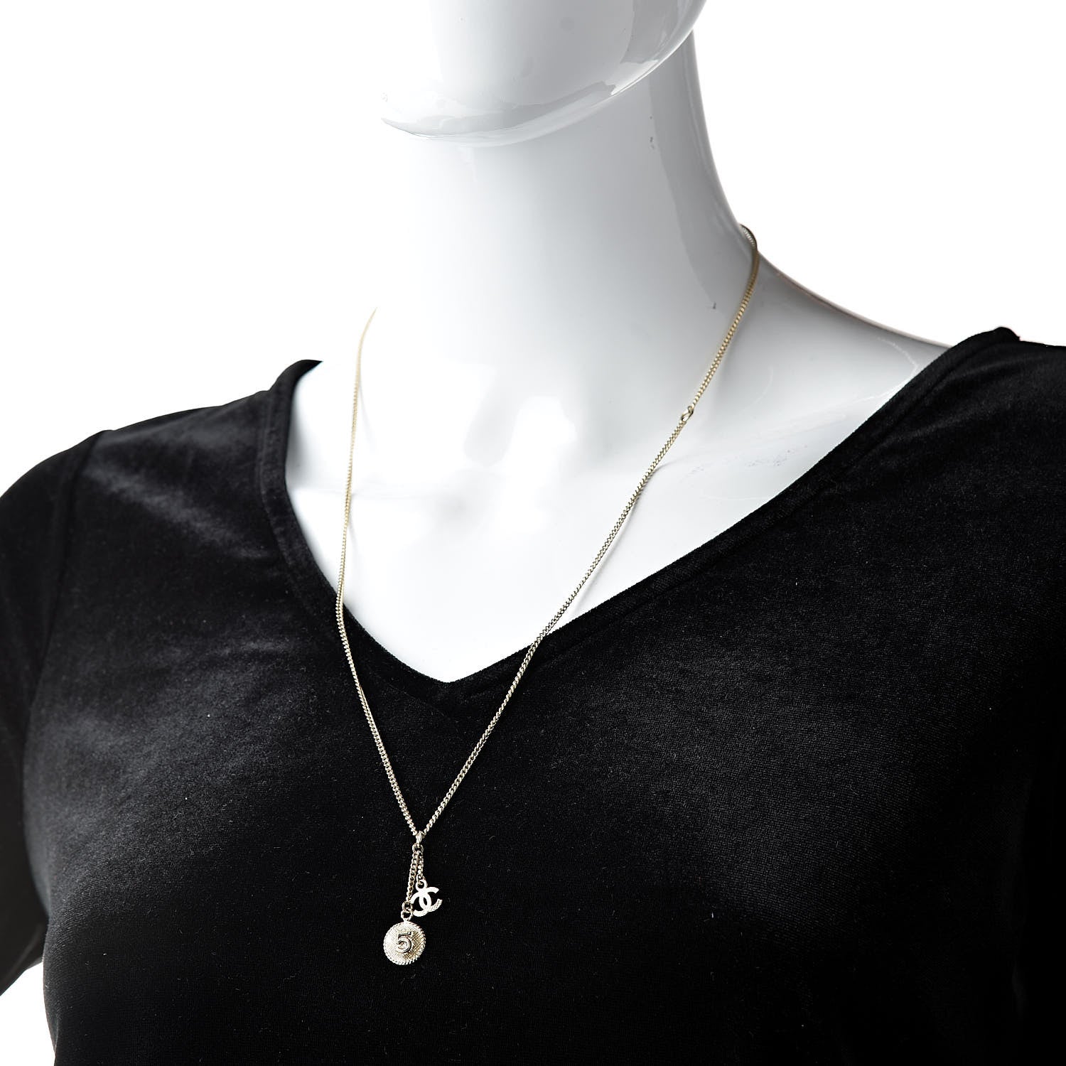 Chanel No 5 CC Necklace Gold 2 of 5