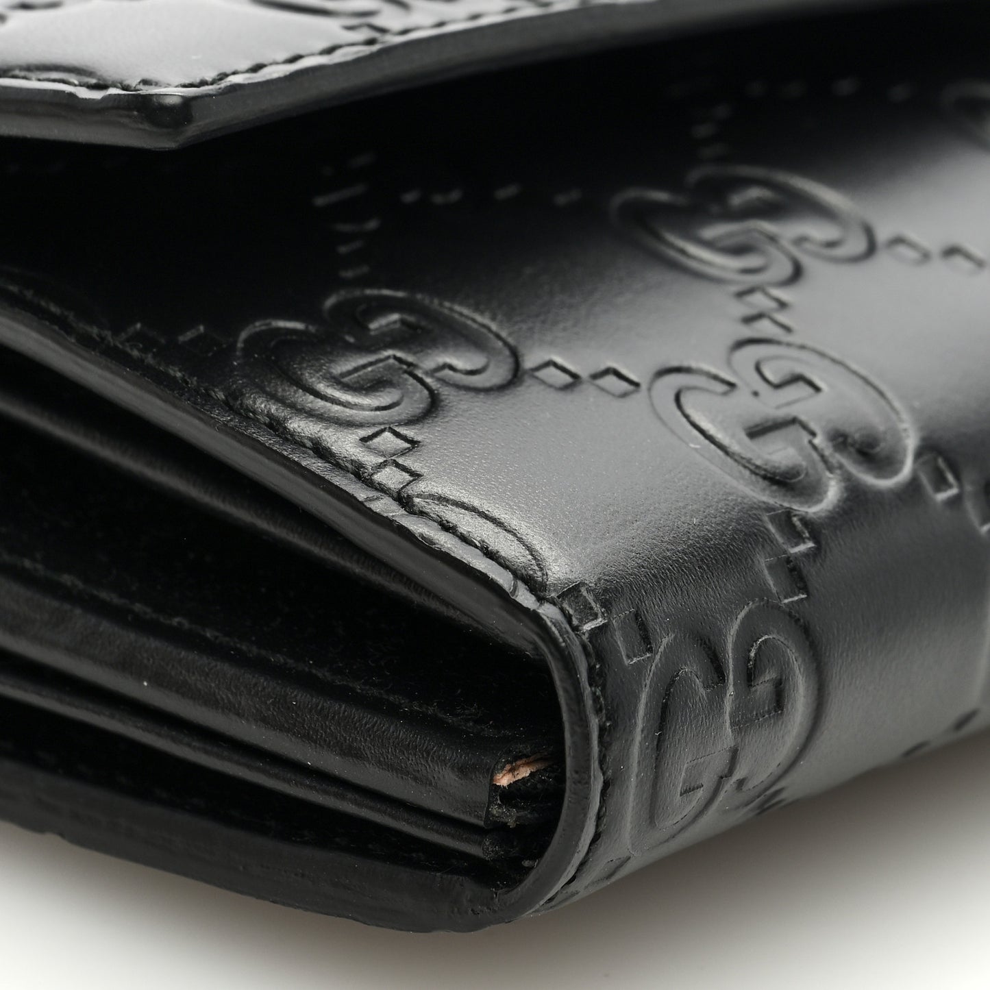 Guccissima Signature Dice Chain Wallet Black