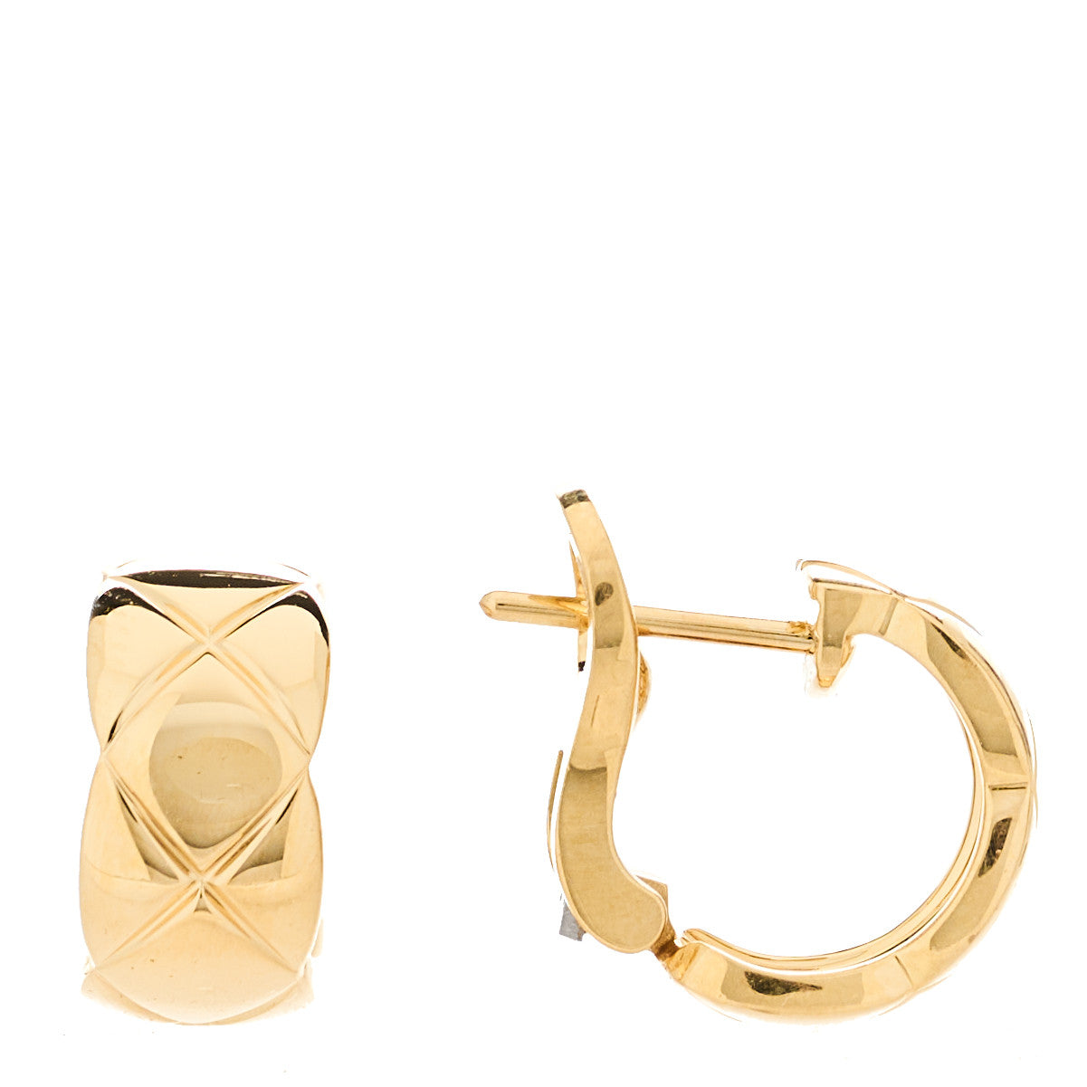 Chanel 18K Yellow Gold Coco Crush Hoop Earrings 1 of 5