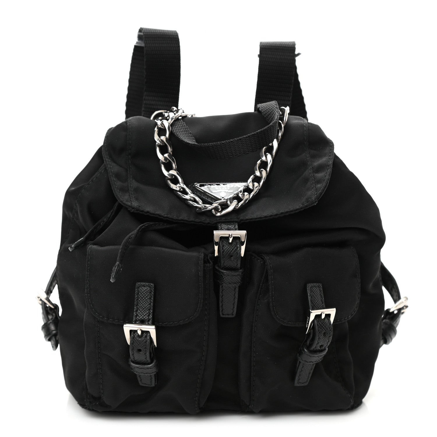 Prada Nylon Vela Mini Crossbody Backpack Black 1 of 8