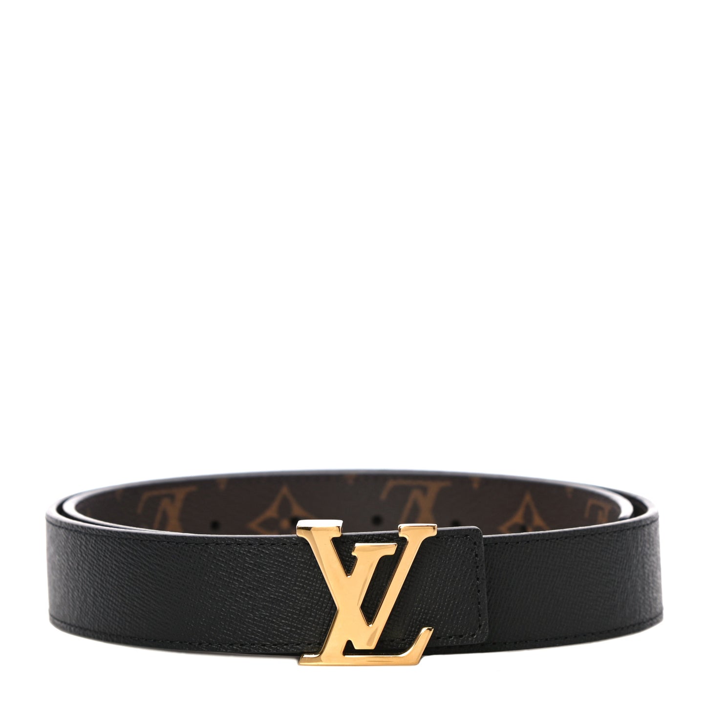 Calfskin Monogram 30mm LV Initiales Reversible Belt 80 32 Black