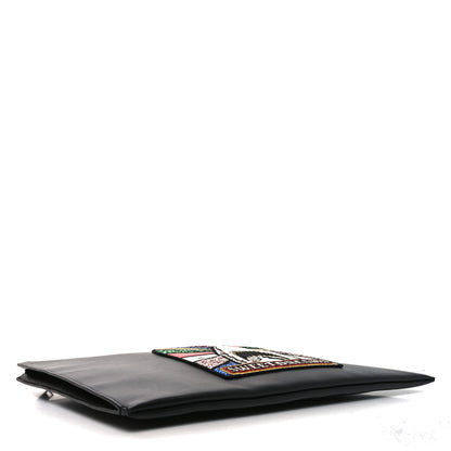 Saint Laurent Calfskin Sweet Dreams Shark Zipped Pouch Black 4 of 10