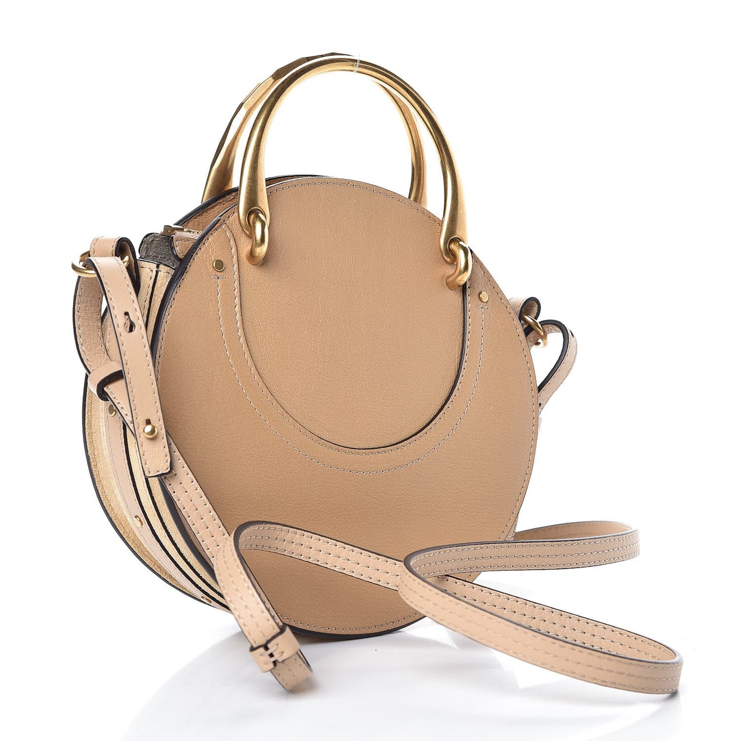 Calfskin Suede Small Pixie Bag Pearl Beige