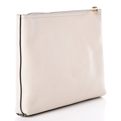 Gucci Pebbled Calfskin Medium Logo Portfolio Clutch White 3 of 10