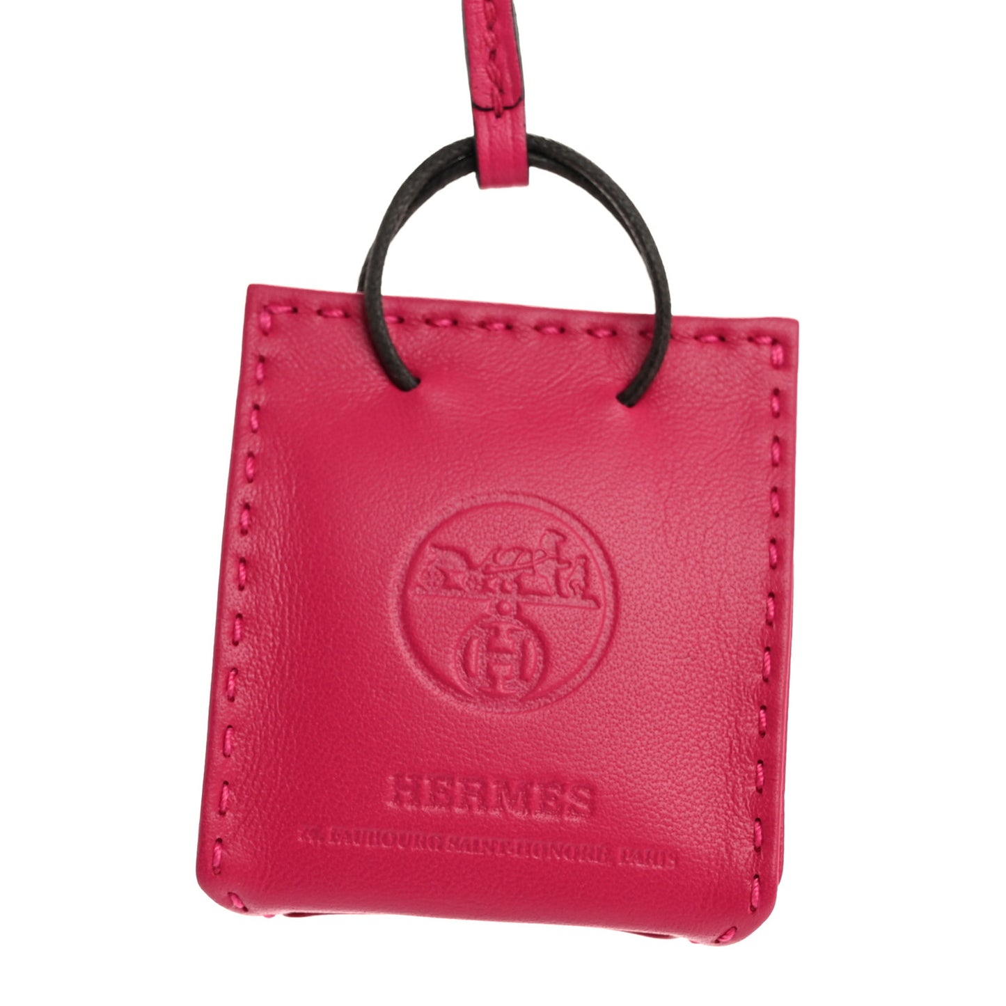 Milo Lambskin Swift Shopping Bag Charm Rose Mexico