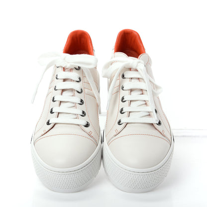 Hermes Calfskin Womens Voltage Sneakers 38.5 White Orange 5 of 11