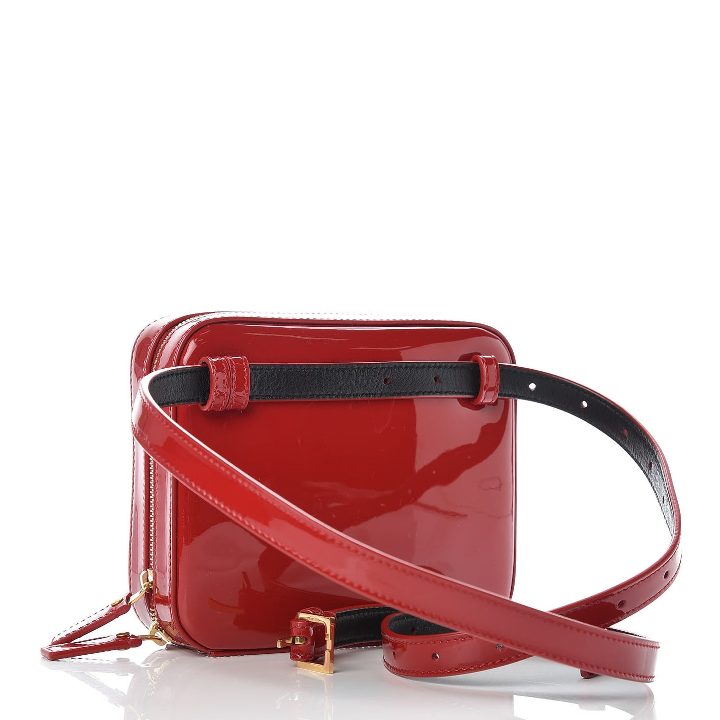 Patent Matelasse Vicky Monogram Belt Bag Red