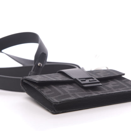 Fendi Recycled Fabric Jacquard Vitello Grace FF 1974 Baguette Belt Pouch Asfalto Black 8 of 10