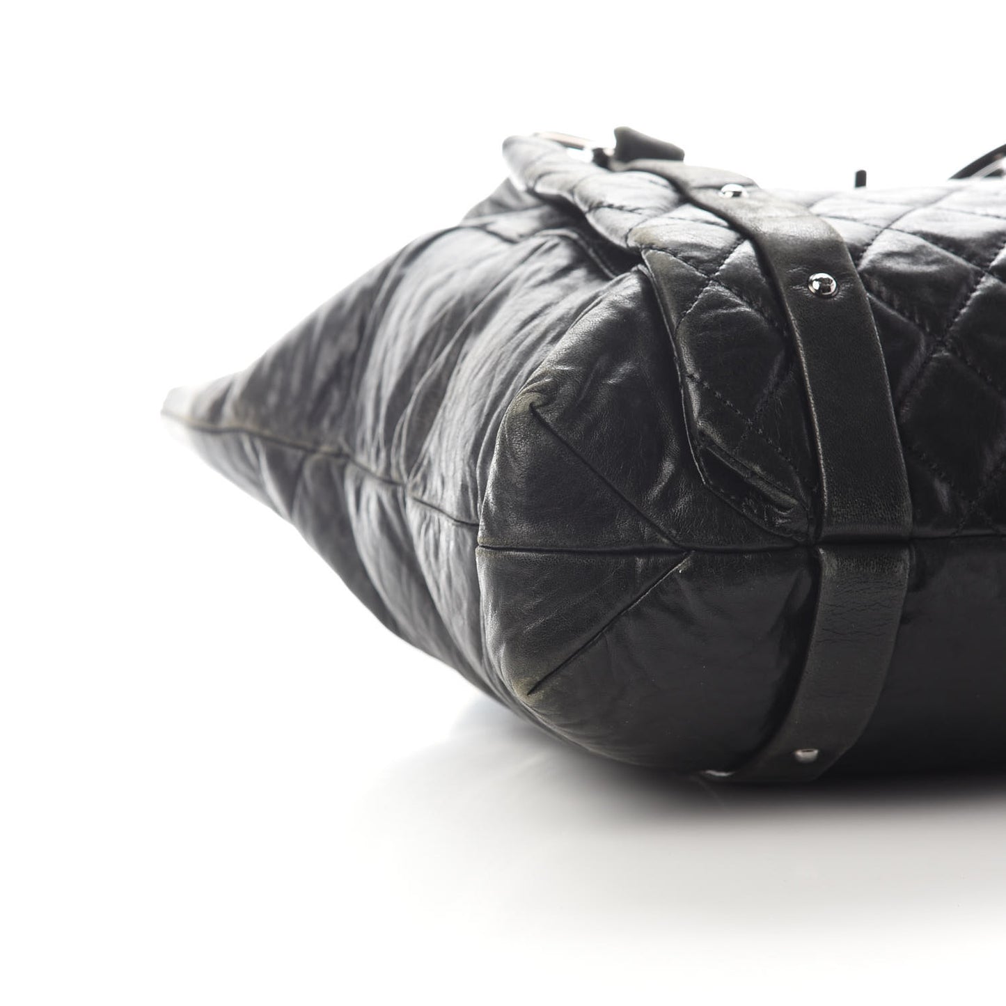 Lambskin Quilted 8 Knots Tote Black